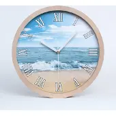 Tulup Holzuhr 30fi cm wanduhr - weiße Spitzen - Strand