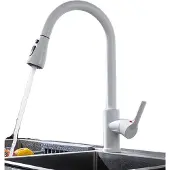 OEM Küchenarmatur, Ausziehbare Sprühfunktion, Doppelgriff, CF04043WHWM Weiß