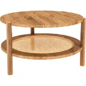 Lomadox Couchtisch rund 80 cm, Eiche massiv geölt, PORI-165