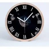 Tulup Holzuhr 25fi cm wanduhr - weiße Spitzen - Meteore