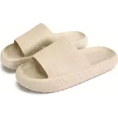 Mormark Schaumstoff-Slipper Badeschuhe Herren Damen Badeschlappen - FLIPSY Beige 36/37