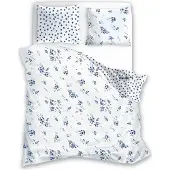 Faro Bettwäsche, Satinbettwäsche, hohe Qualität 200x220 Milagro Verde 012 Blaue Blumen
