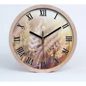 Tulup Holzuhr 25fi cm wanduhr - schwarze Spitzen - hohes Gras