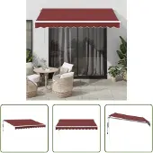 The Living Store Markise Automatisch Weinrot 300x250 cm