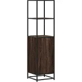 Syfax Highboard Braun Eichen-Optik 35,5x35x139cm Holzwerkstoff Metall