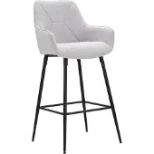 Dmora Sitzhocker Bobbio 55x55x109 cm Grau gepolstert, Belastbar