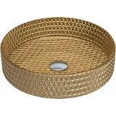Sonstiges Badezimmer Waschbecken Arbeitsplatte Waschschüssel Rund Gold 39x39x10,5 cm