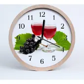 Tulup Holzuhr 20fi cm wanduhr - Trauben für den Wein Küche