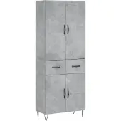 Syfax Highboard Betongrau 69,5x34x180 cm Holzwerkstoff