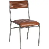Trademark living Randall Esszimmerstuhl, Braun, stapelbar, Metall & Leder, 43x51x85 cm (BxTxH)