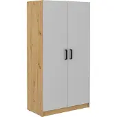 Masseno Drehtürenschrank MALTESA 80 cm Kleiderschrank Schlafzimmer Schrank 2-türig Eiche Artisan