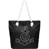 Cham Cham Strandtasche "Damen Handtasche aus Textil, Ankermotiv", Damen, weiß, Textil, Taschen Strandtasche
