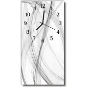 Tulup Glasuhr Wanduhr Küchenuhr Echt-Glas 30x60 Gardine Weiß