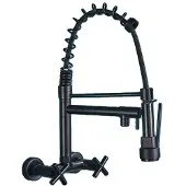 OEM Wandmontierte Küchenarmatur, Zweigriff-Temperaturregelung, elegantes Messing-Design , Schwarz Mit Schnalle