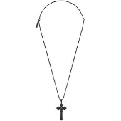 Police Kette mit Anhänger "Covenant Kreuz", schwarz (schwarz, edelstahlfarben), Halsketten, Herren, Edelstahl, L: 55 B: 2mm, Kette mit Anhänger, B:2mm