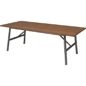 Lestix International Esstisch Annone Edelstahl Teak Massivholz - Tischplatte: 210 x 100 cm