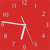 Wallario Design Wanduhr Rot aus Echtglas, Größe 20 x 20 cm
