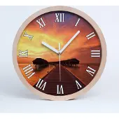 Tulup Holzuhr 25fi cm wanduhr - weiße Spitzen - maldives Bungalows
