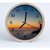 Tulup Holzuhr 20fi cm wanduhr - Leuchtturm-Landschaft