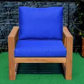Teako Design Loungesessel Treviso Teakholz Massiv 80x88x90cm Blau