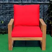 Teako Design Loungesessel Treviso Teakholz Massiv 80x88x90 cm Rot