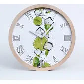 Tulup Holzuhr 20fi cm wanduhr - weiße Spitzen - Kalk Eis
