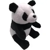 Onwomania Plüschtier Kuscheltier Stoff Tier Panda Bär sitzend schwarz weiß 16 cm