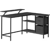 Vasagle L-förmige Schreibtisch Eckschreibtisch Computertisch mit Schubladen 135cm schwarz