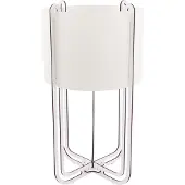 Globo Tischleuchte Tl Mdf Weiß Mit Braunem Rand, 1Xled 21585