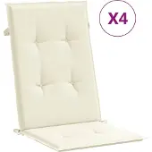 Syfax Gartenstuhlauflagen für Hochlehner 4Stk. Creme 120x50x2cm Stoff