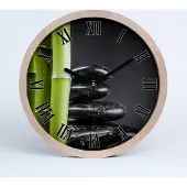 Tulup Holzuhr 20fi cm wanduhr - schwarze Spitzen - Bambus