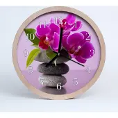 Tulup Holzuhr 30fi cm wanduhr - Orchidee Blumen