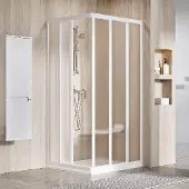 Ravak Supernova - Duschtür ASRV3-90, 870–890 mm, weiß/Grape-Glas 15V701R2ZG