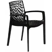 GRANDSOLEIL Gartenstuhl mit Armlehnen Stapelbare Gruvyer Arm Grand Soleil Professionell - Schwarz