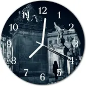 Tulup Glasuhr Wanduhr Küchenuhr Echt-Glas 30fi cm Hradschin schwarz