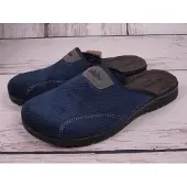 Inblu Herrenhausschuhe Slipper BG51-004 blau mit Lederdecksohle