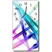 Tulup Glasuhr Wanduhr Küchenuhr Echt-Glas 30x60 Abstrakt Mehrfarbig