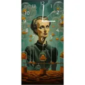 Wallario Design Wanduhr Gedankenexperiment aus Echtglas, Größe 30 x 60 cm