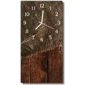Tulup Glasuhr Wanduhr Küchenuhr Echt-Glas 30x60 Muster Braun