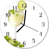 Tulup Glasuhr Wanduhr Küchenuhr Echt-Glas 30fi cm Limette grün