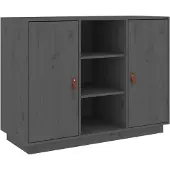 Syfax Sideboard Grau 100x40x75 cm Massivholz Kiefer