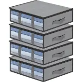 OEM Aufbewahrungsbeutel 4er Set, aufklappbar, groß, transparent
