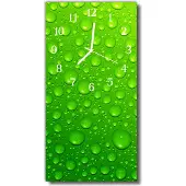 Tulup Glasuhr Wanduhr Küchenuhr Echt-Glas 30x60 Tropfen Grün