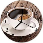 Tulup Glasuhr Wanduhr Küchenuhr Echt-Glas 30fi cm Kaffee braun