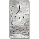 Tulup Glasuhr Wanduhr Küchenuhr Echt-Glas 30x60 Mauer Grau