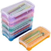 Markenlos Stiftbox stapelbar 6 Farben - Transparent