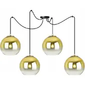 Light11 HOME Hängelampe, Deckenleuchter, goldener Lampenschirm, 20 cm