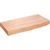 Syfax Waschtischplatte Hellbraun 60x30x(2-6) cm Massivholz Behandelt