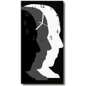 Tulup Glasuhr Wanduhr Küchenuhr Echt-Glas 30x60 Gesicht Mehrfarbig