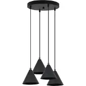 Light11 HOME Soho Hängelampe Schwarz 4-Platte 14Cm E14